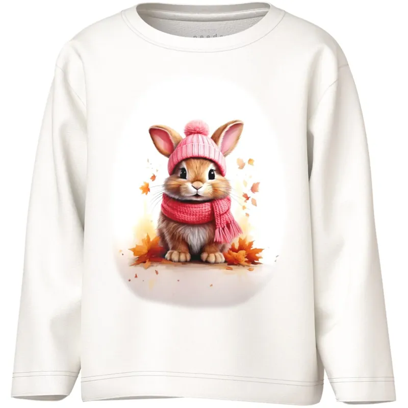 Beställ idag Name It Cloud Dancer Autumn Bunny Nmfvotea Ls Nreg Topp
