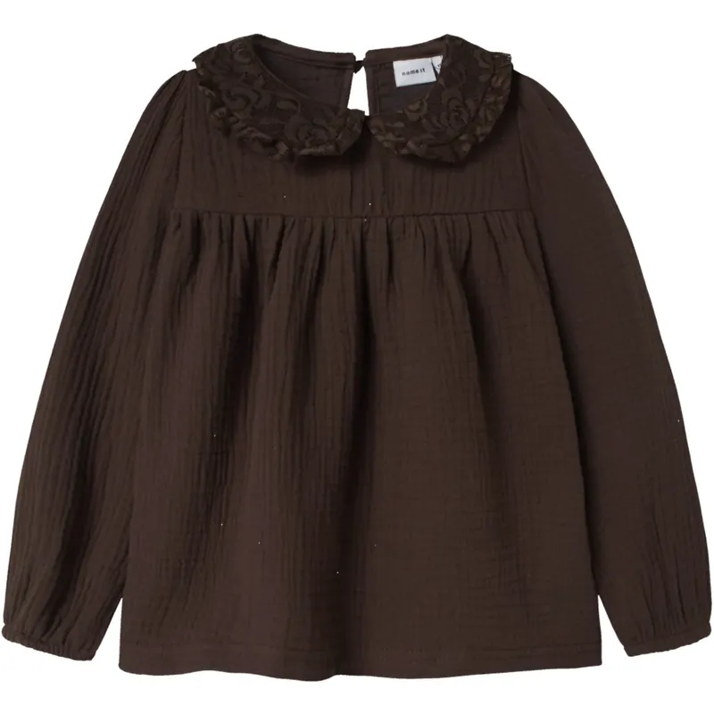 Name It Seal Brown Nmfolyssa Ls Blus Erbjudande