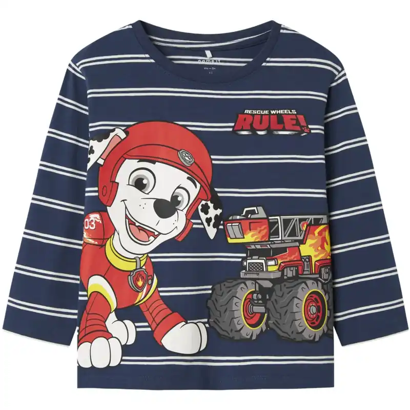 Expressleverans Name It Insignia Blue Nmmsofus Paw Ls Nreg Topp Box Cplg