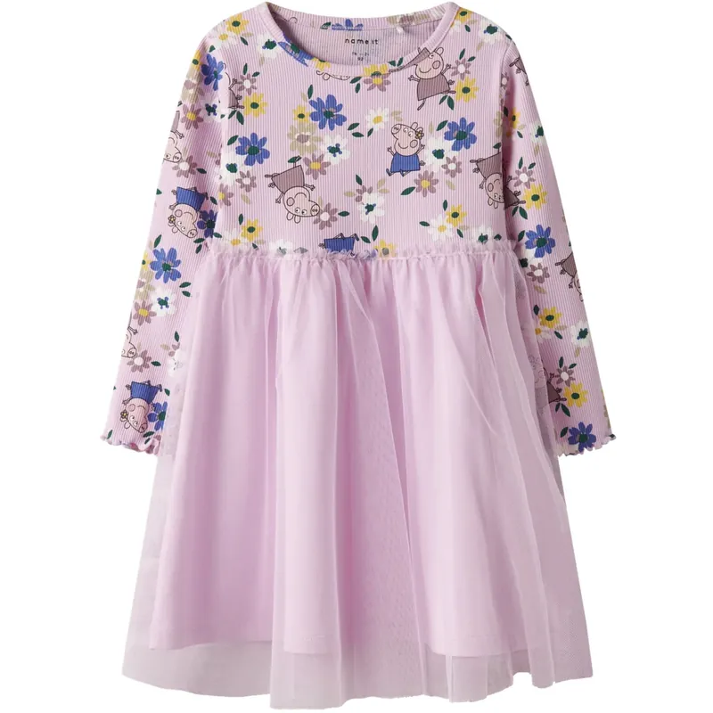 Lågt pris Name It Sweet Dreams Nmfansa Peppa Ls Tyll Klänning Cplg