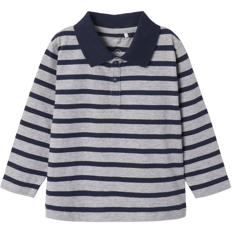 Begränsat antal Name It Grey Melange Nmmotis Ls Nreg Pikétröja