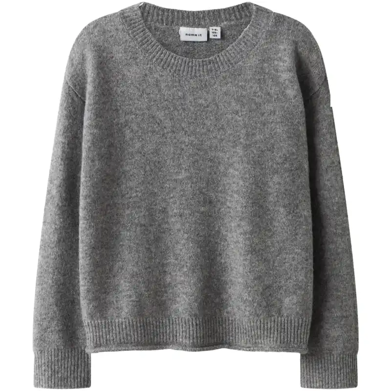 Name It Grey Melange Nkforiane Ls Stickad Kundfavorit