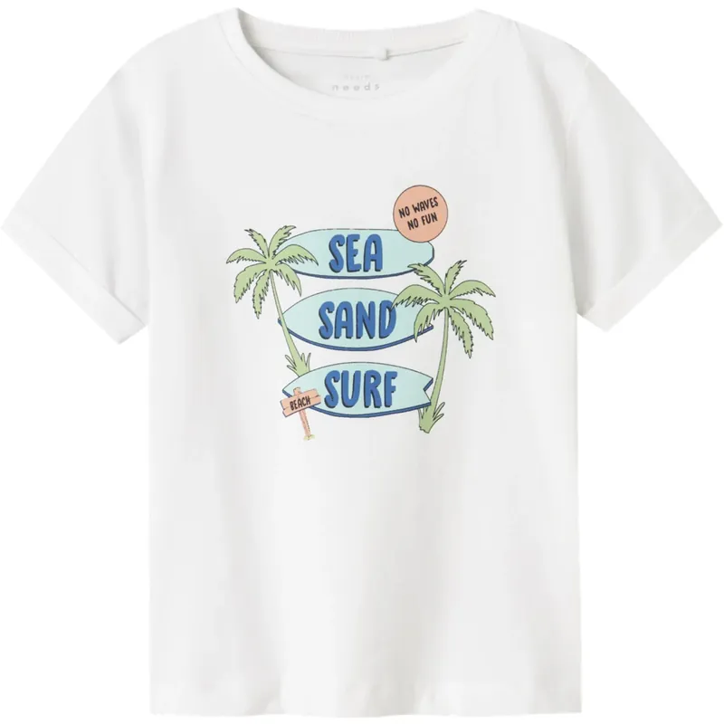 Name It Bright White Sea Nmmvux Ss Topp Erbjudande