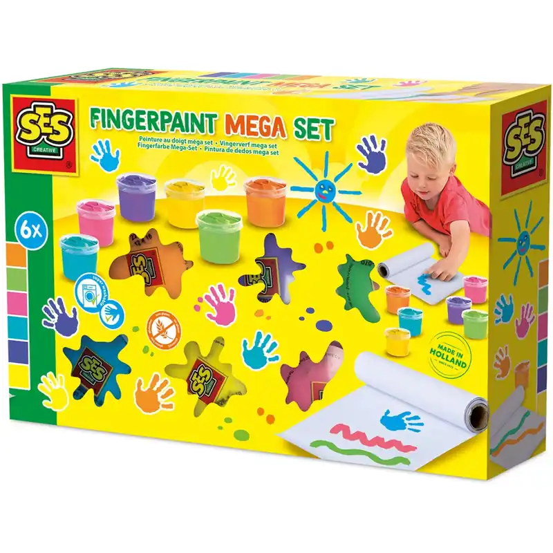 Kundfavorit SES Creative Fingerfärg Mega Set 6X110Ml