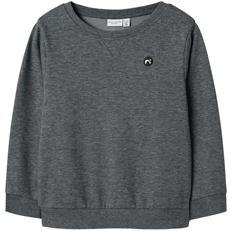 Name It Dark Grey Melange Nkmvimo Ls Sweat Bru Noos Nyhet