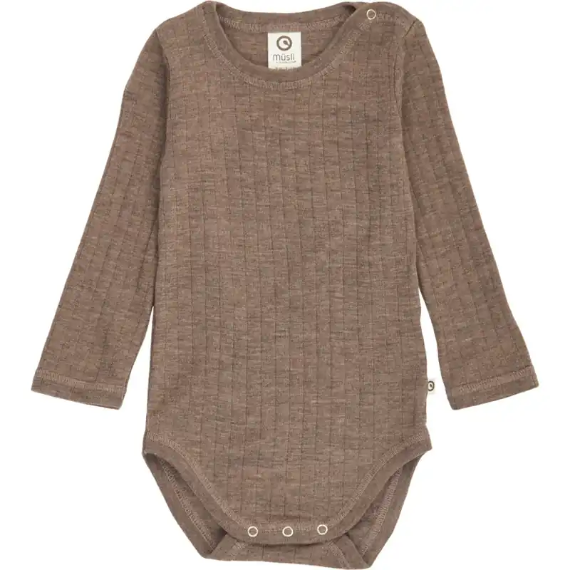 Müsli Walnut Melange Woolly Rib L/S Body Nyhet