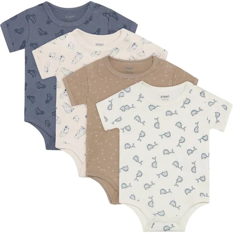 Pippi Flint Stone Body Ss Ao-Printed (4-Pack) Kundfavorit