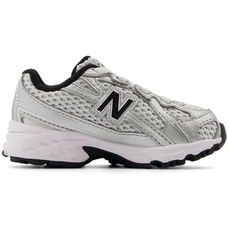 New Balance Silver Metallic 740 Kids Bungee Lace Sneakers Populär