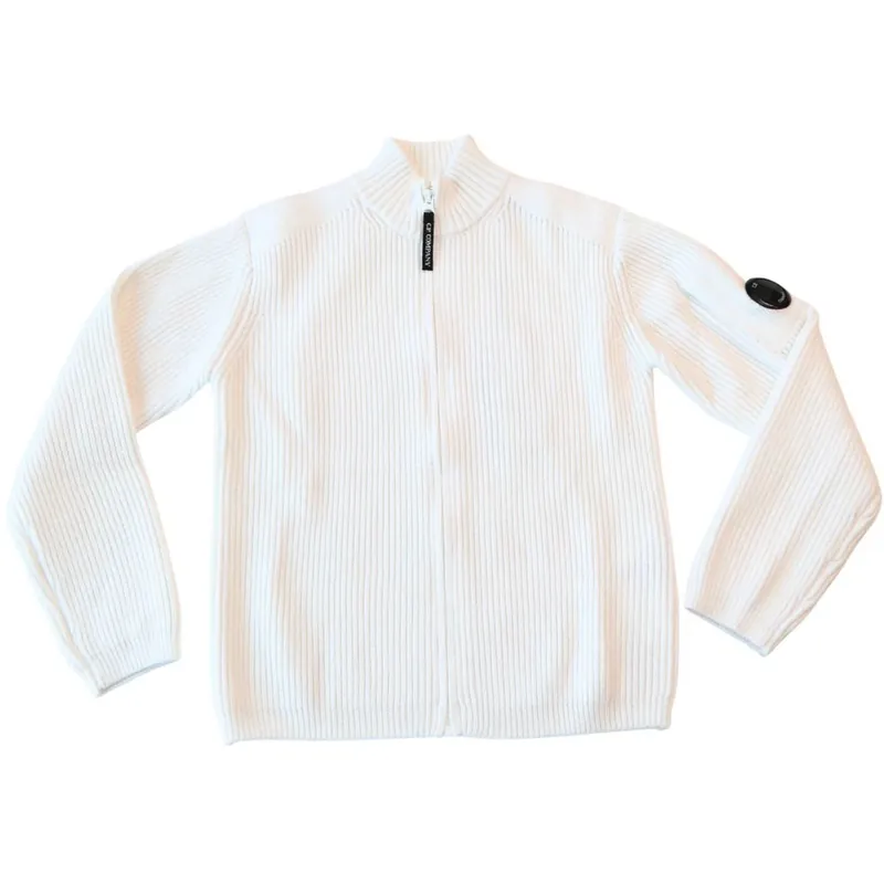 Beställ idag C.P. Company Gauze White Tricot Med Zip