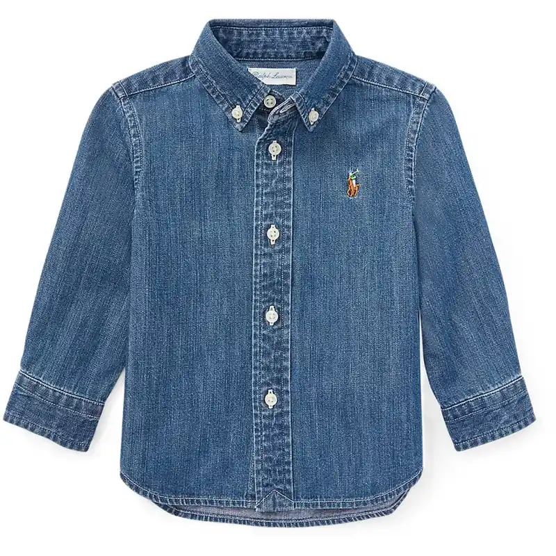 Ralph Lauren Baby Dk Blue Baby Boy Sport Skjorta Billigare