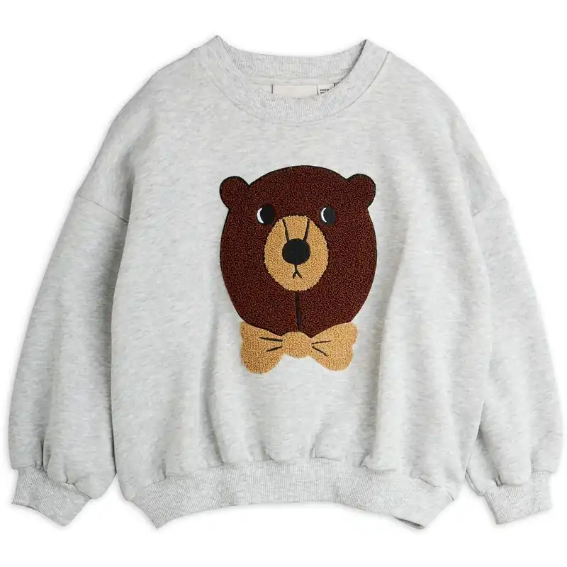 Kampanjpris Mini Rodini Grey Melange Björn Chenille Sweatshirt