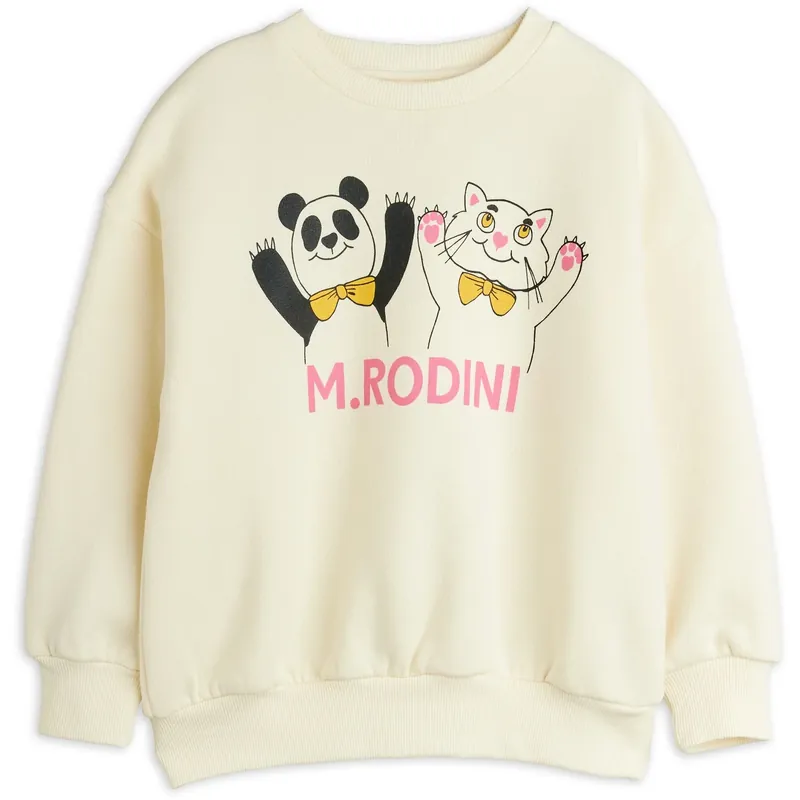 Mini Rodini Offwhite Panda & Cat Sp Sweatshirt prisnedsättning