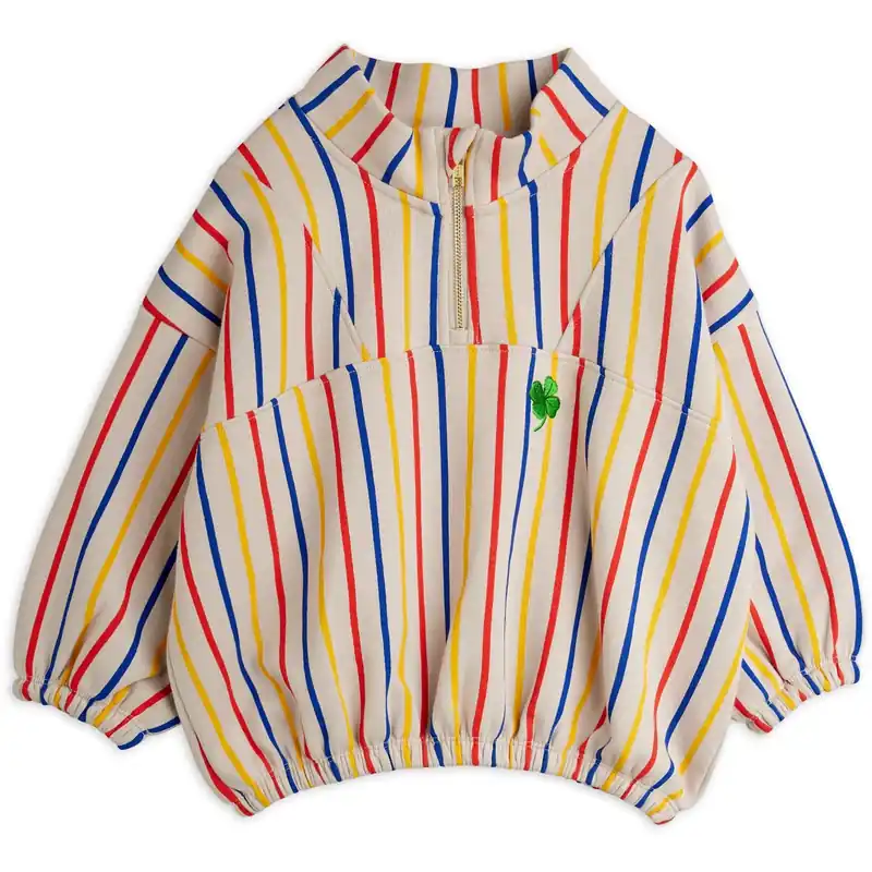 Mini Rodini Multi Clover Emb Half Zip Sweatshirt Endast idag