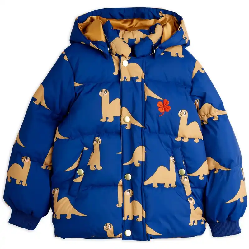 Utförsäljning Mini Rodini Blue Dinos AOP Hooded Puffer