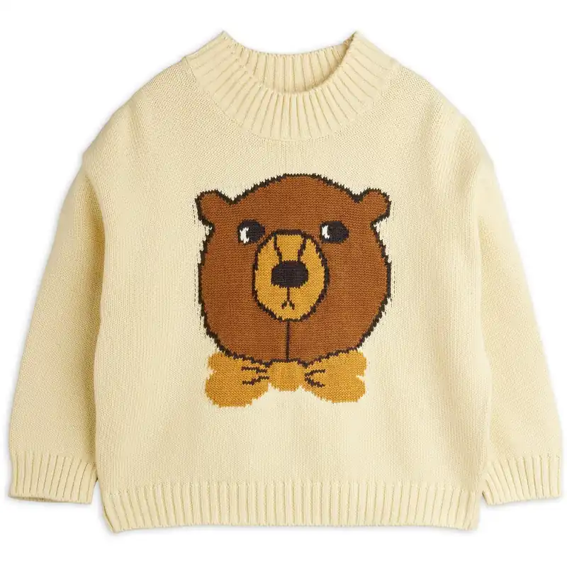 Mini Rodini Off-white Björn Intarsia Stickad Sweater Nyhet