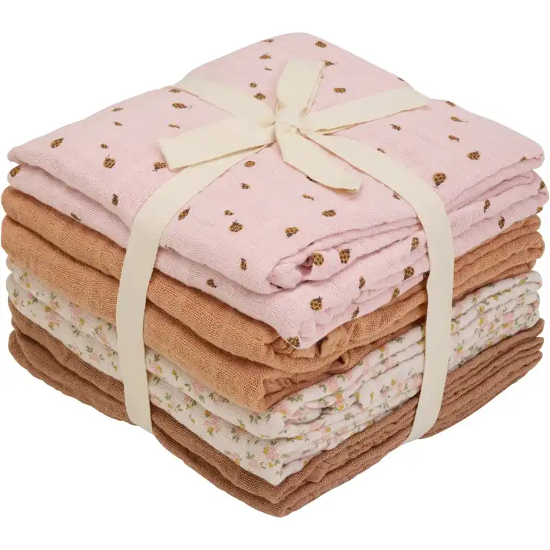 Pippi Sepia Rose Muslin Cloth (8-Pack) Handla nu