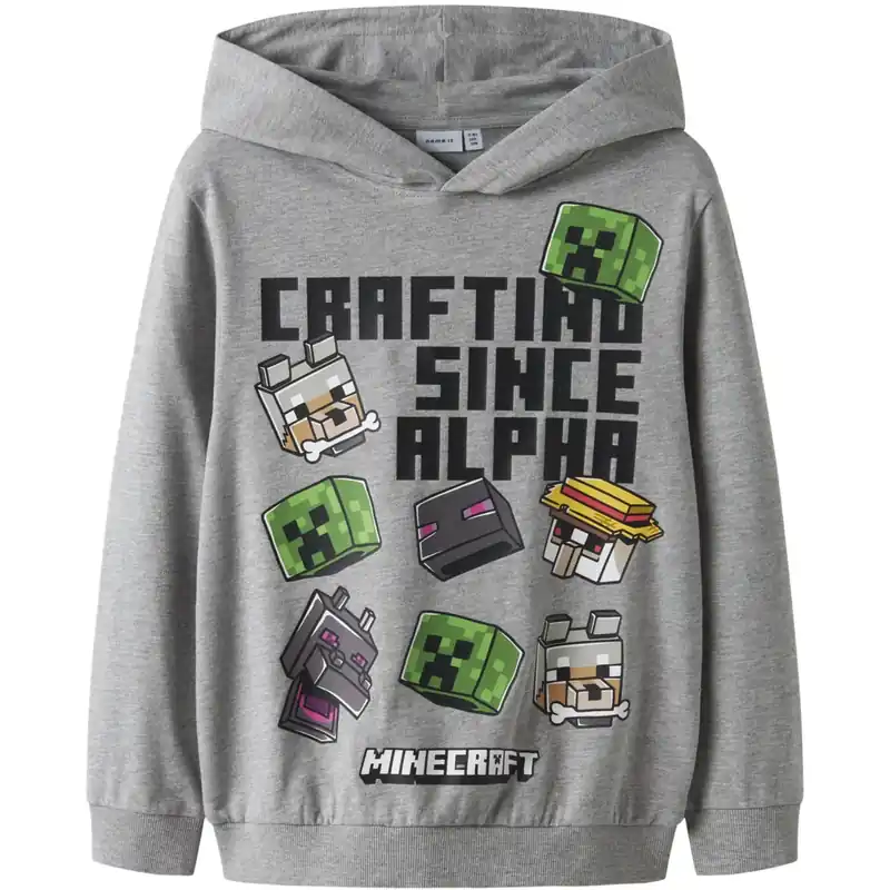 Name It Grey Melange Nkmjet Minecraft Nreg Sweat Wh Unb Bfu Snabb leverans