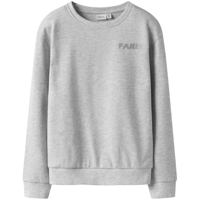 Sista chansen Name It Light Grey Melange Nkftilde Ls Nreg Sweat Topp Unb Pb