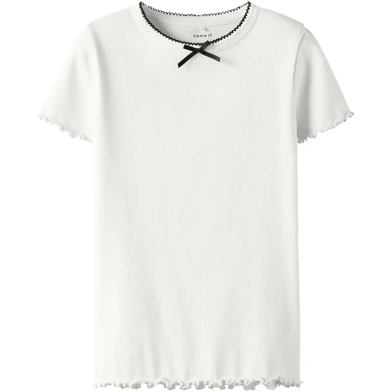 Fynd Name It Cloud Dancer Nkffiona Ss Slim Topp Pb