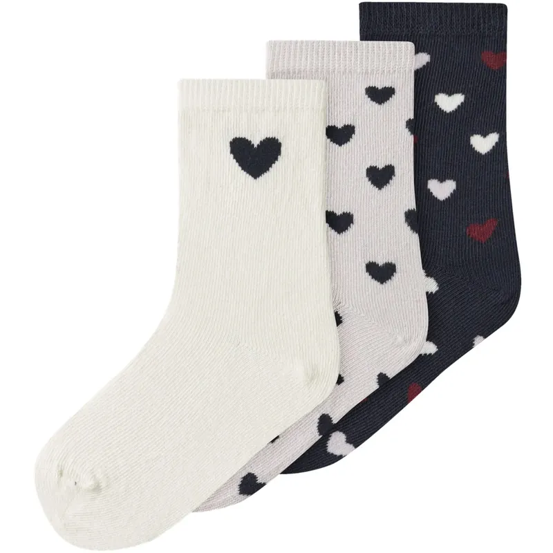 Säker betalning Name It Light Grey Melange Nmftua 3P Strumpor