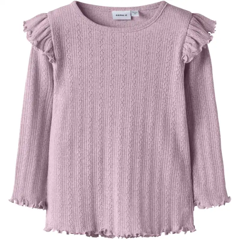 Trygg betalning Name It Dawn Pink Melange Nmfblitta Ls Xsl Topp