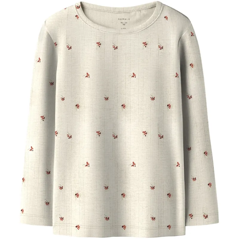 Bästa pris Name It Peyote Melange Nmfberries Ls Slim Topp