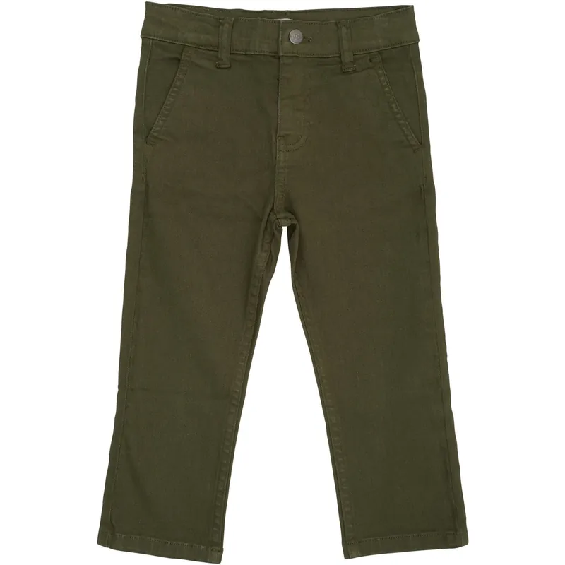 COPENHAGEN COLORS Dk Green Twill Chinos Slim - Med Stretch Kundfavorit