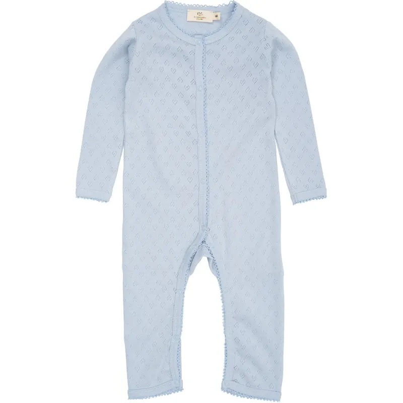 Endast idag COPENHAGEN COLORS Dusty Blue Pointelle Heart Full Body