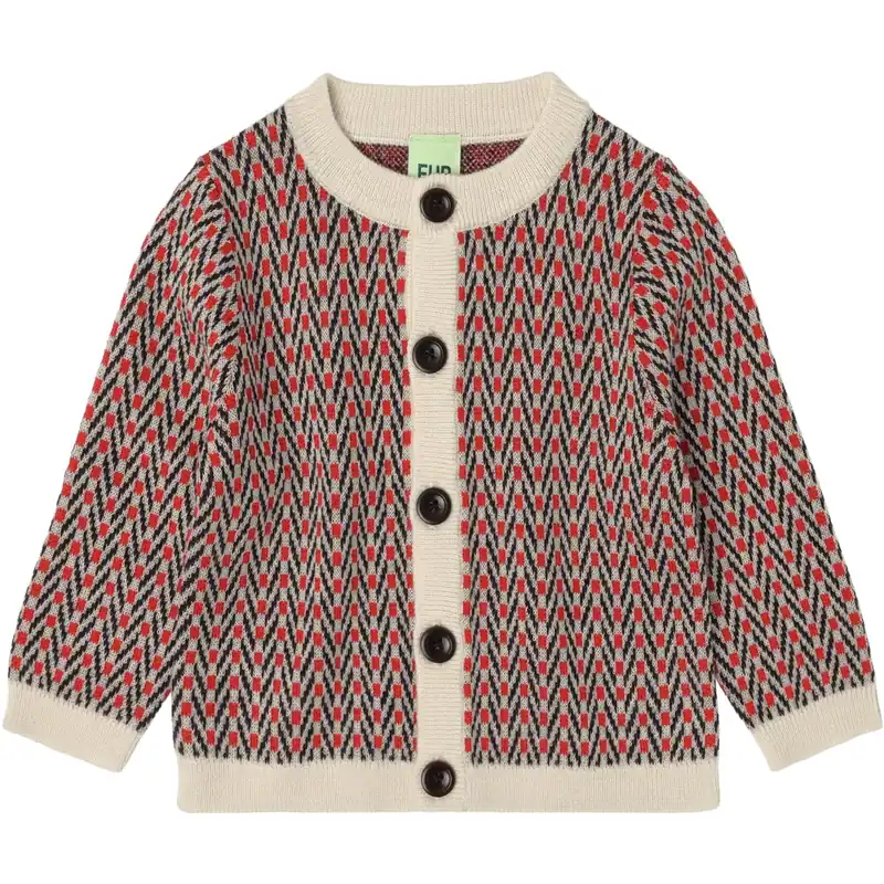 Handla nu FUB Ecru Baby Herringbone Cardigan