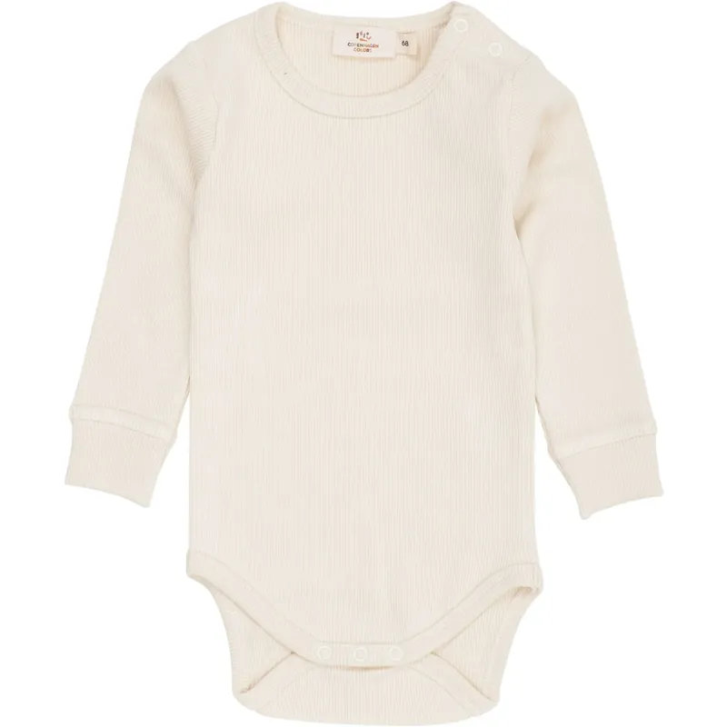 COPENHAGEN COLORS Cream Modal Rib Ls Body Outlet
