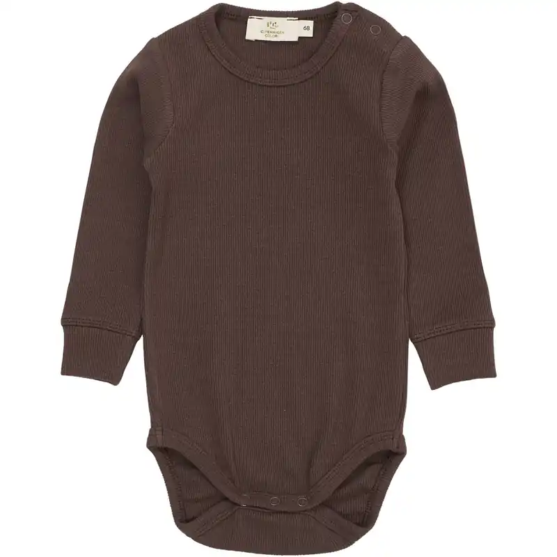 Beställ nu COPENHAGEN COLORS Dk Brown Modal Rib Ls Body