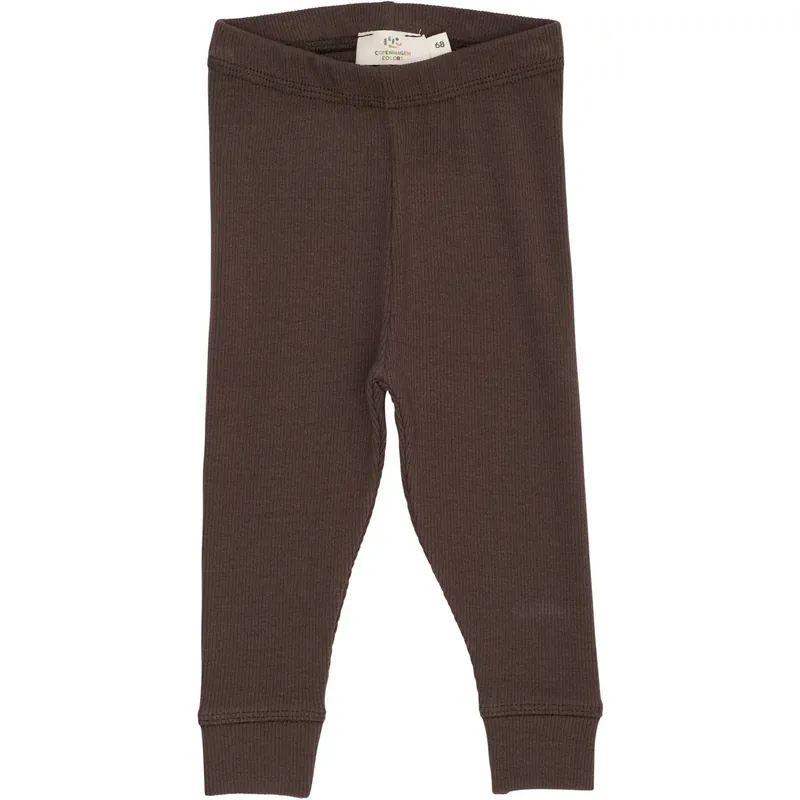 Billigare COPENHAGEN COLORS Dk Brown Modal Rib Leggings
