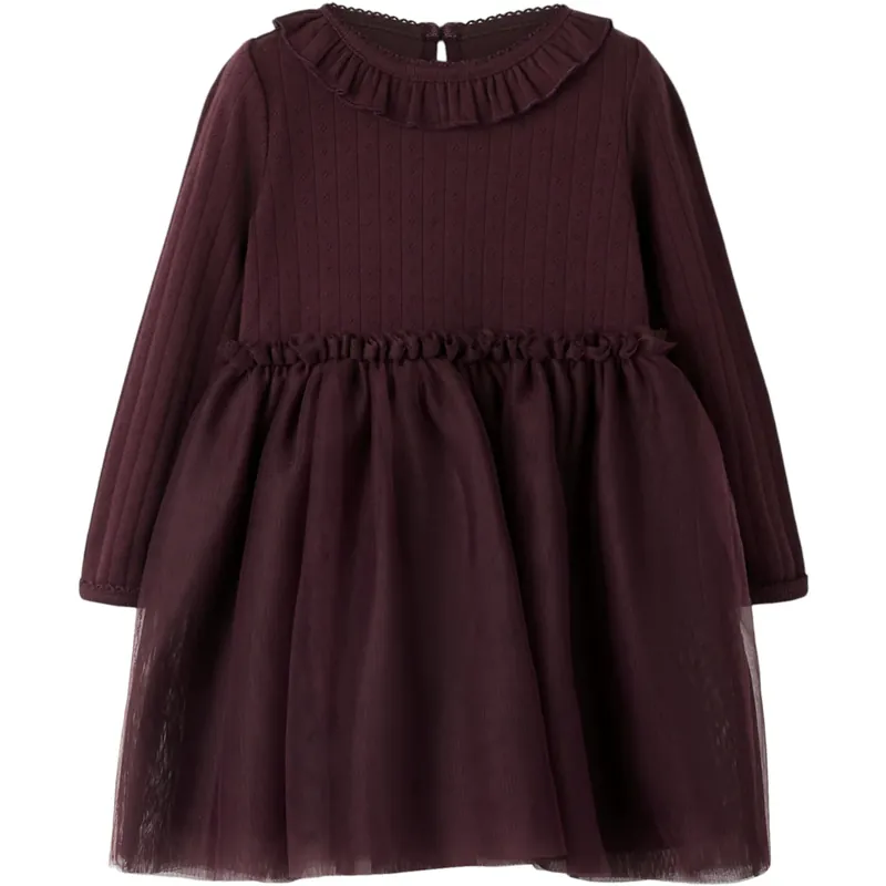 Rea Lil‘Atelier Catawba Grape Nmfsolange Ls Tyll Klänning Lil