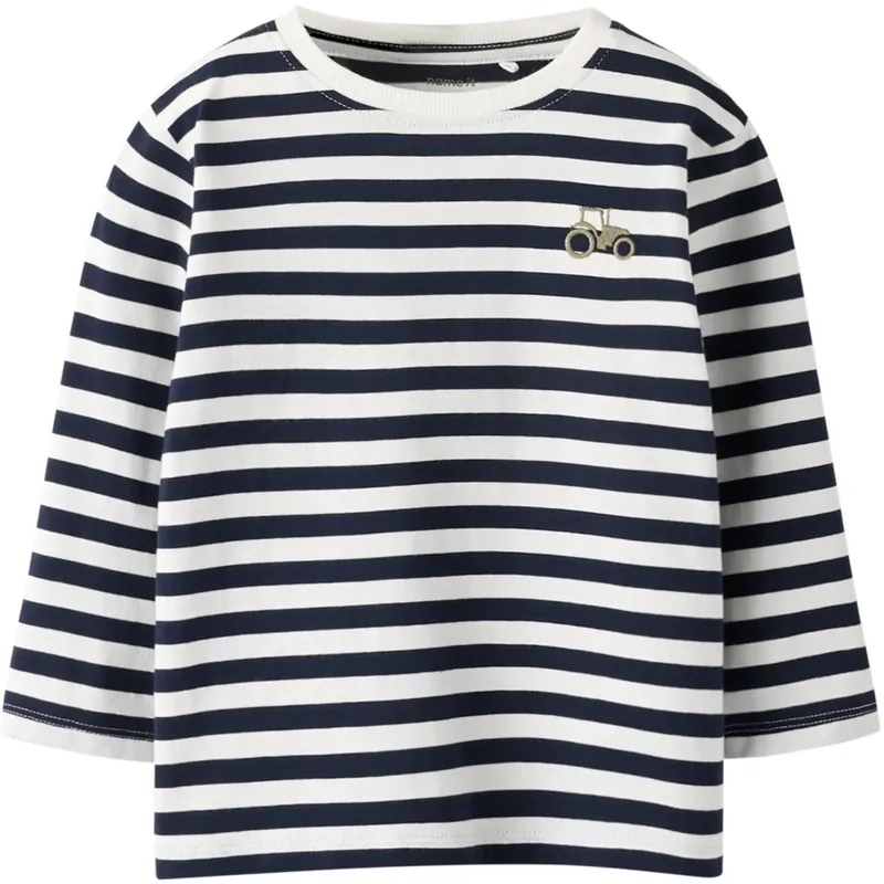 Name It Navy Blazer Bright White Nmmnelson Ls Nreg Topp Utförsäljning