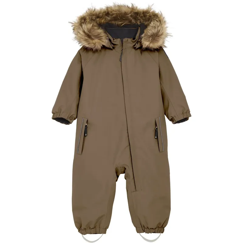 Sänkt pris Color Kids Fossil Baby Coverall W. Fake Päls