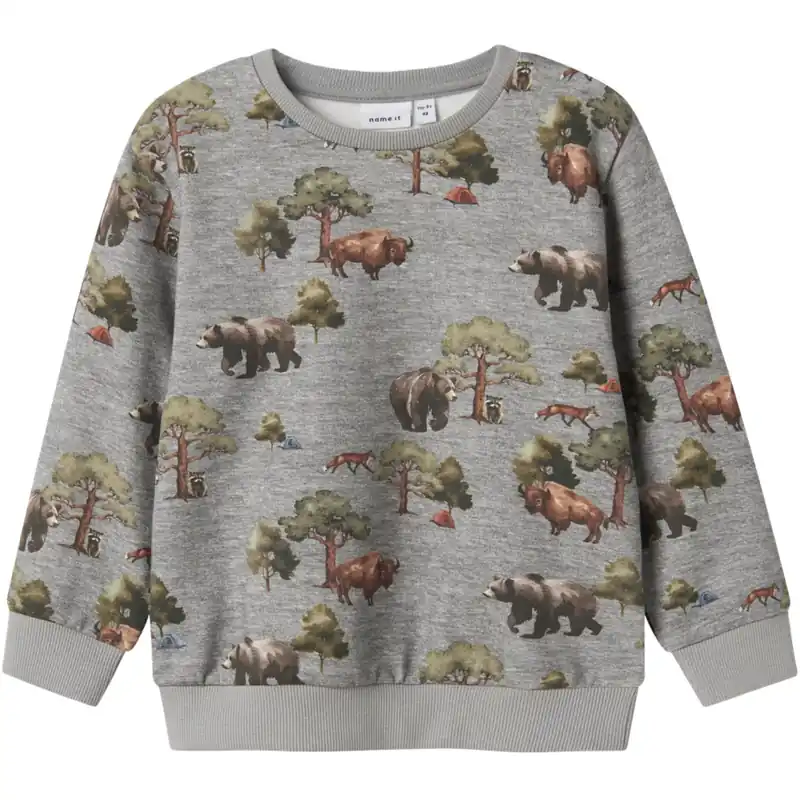 Name It Grey Melange Nmmolin Ls Nreg Sweat Bru Box Fynd