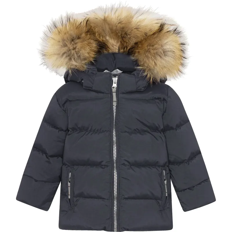 Ver De Terre 600 Navy Baby Down Jacka W/Fur Endast idag