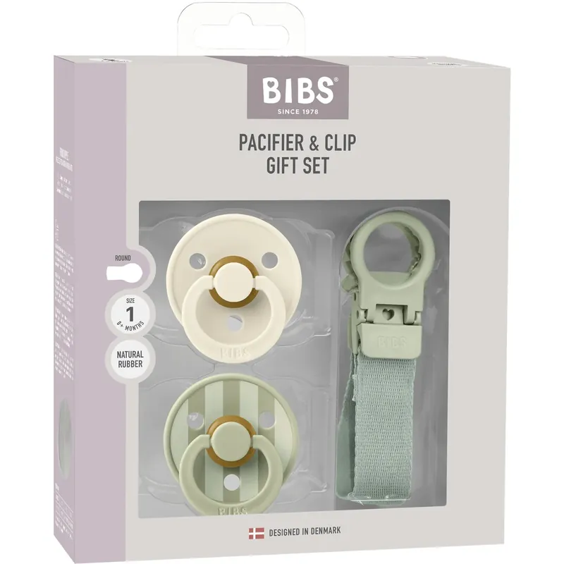 Lägg i varukorgen Bibs Sage Colour Napp & Loop Clip Gift Sett Latex