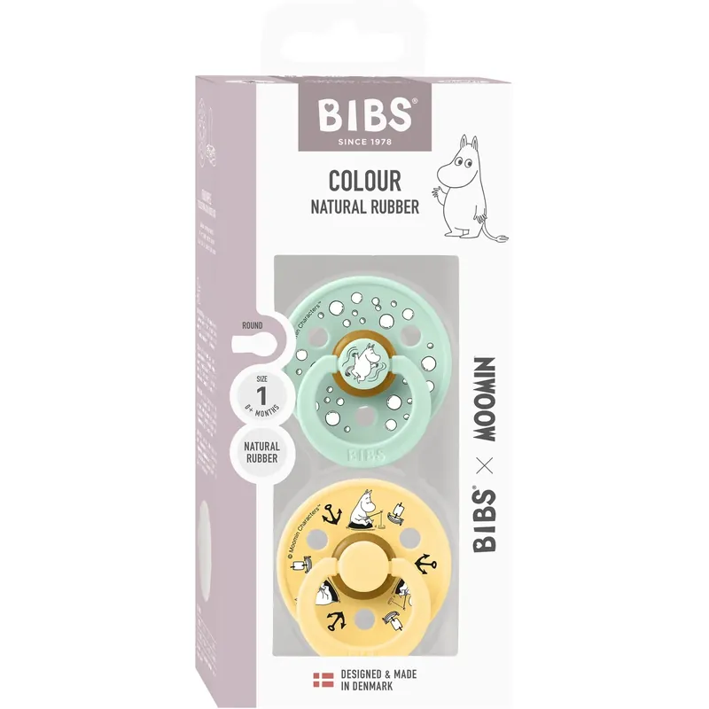 Bibs X Moomin Nordic Mint Mix Napp Colour 2-Pack Sailing Latex Endast idag