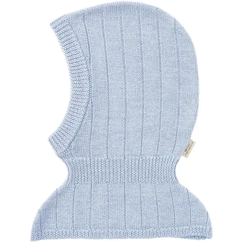 COPENHAGEN COLORS Dusty Blue Merino Rib Stickad Elefanthatt Begränsat erbjudande