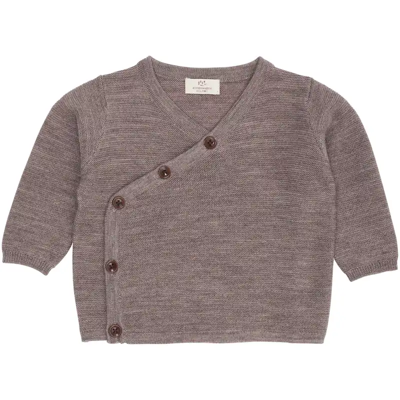 Reapris COPENHAGEN COLORS Natural Mel Merino Baby Cross-Over Cardigan In Garter Stitch