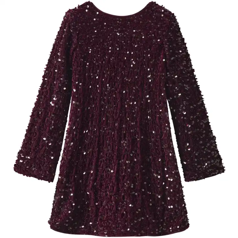 Name It Burgundy Black Bow Nkfrusitta Ls Klänning Outlet