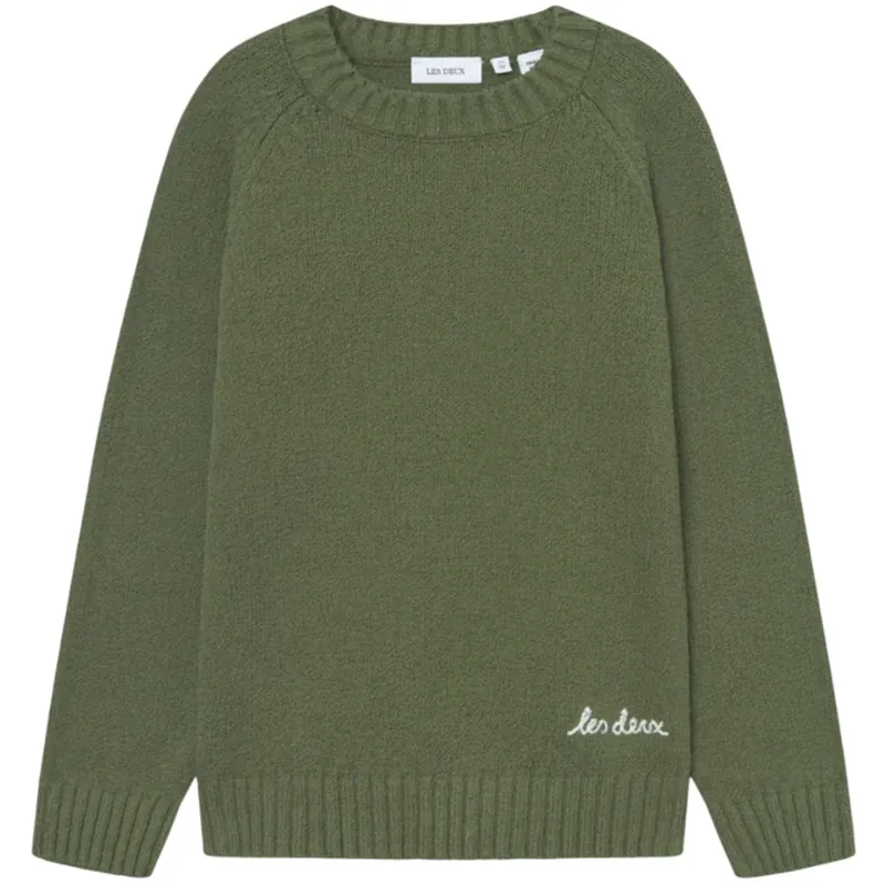 Utförsäljning Les Deux Kids Chive Green Brad Roundneck Stickad Kids