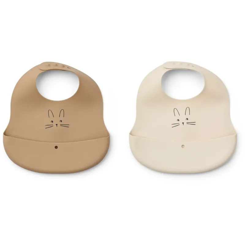 LIEWOOD Rabbit Sandy / Oat Ember Printed Haklapp 2-pack Erbjudandepris