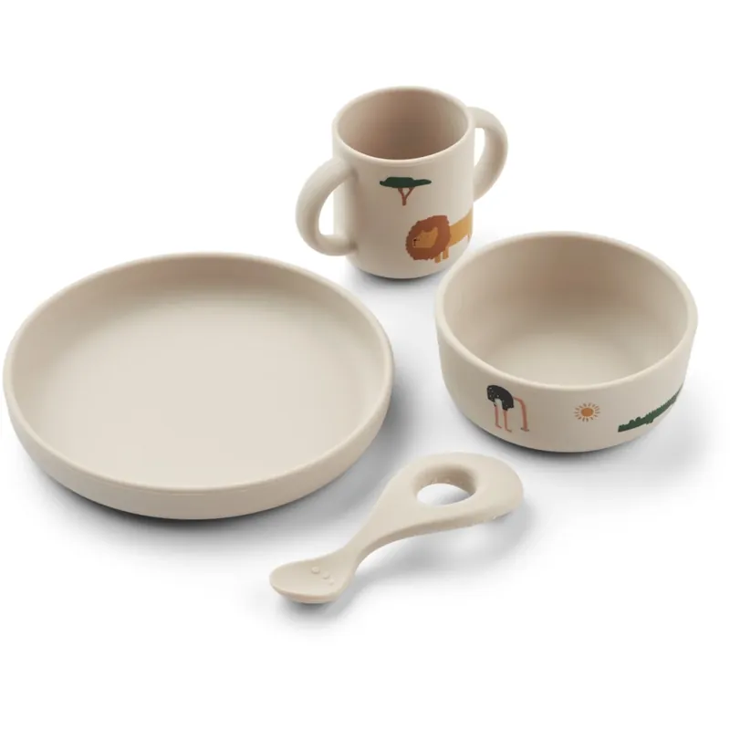 LIEWOOD Safari Sandy Mix Vivi Printed Tableware Sett Snabb leverans