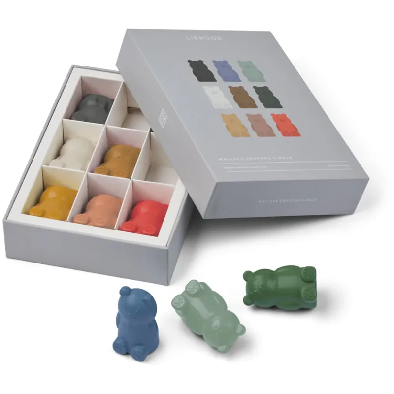LIEWOOD Yellow Mellow Multi Mix Wallace Crayons 9-Pack Säker betalning