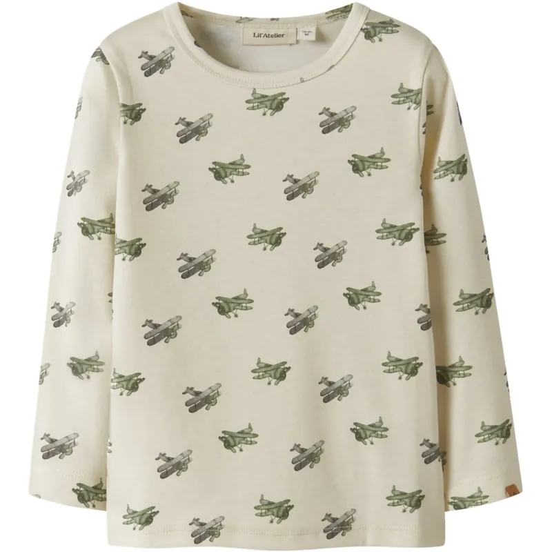 Lil‘Atelier Coconut Milk Airplane Nmmlayo Geu Ls Slim Topp Lil Bästa pris