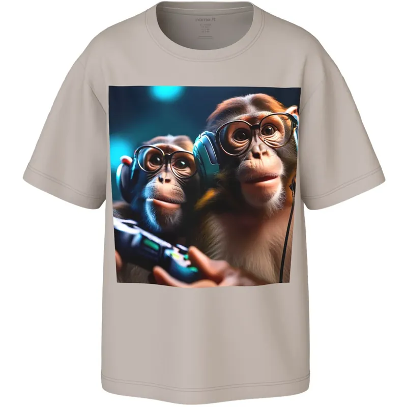 Expressleverans Name It Chateau Gray Gamer Monkey Nkmvoto Ss Nreg Topp