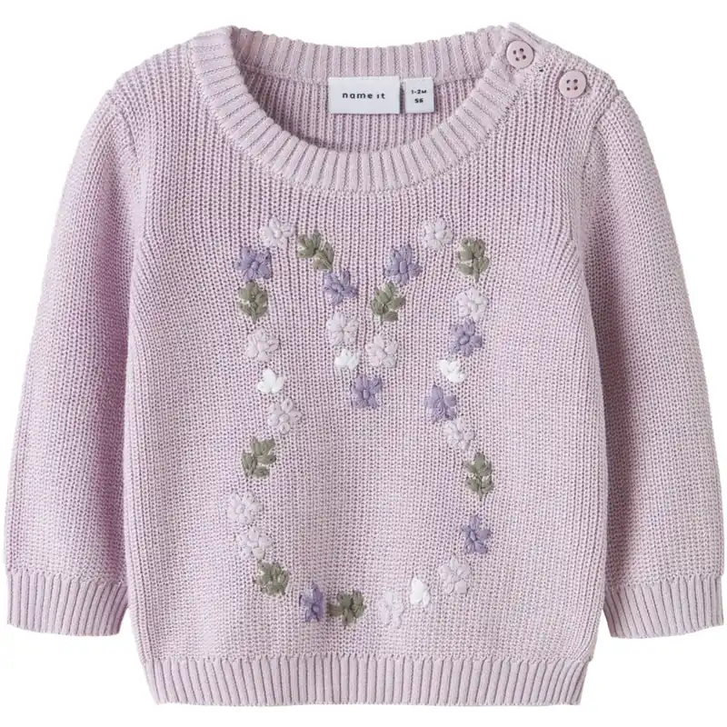 Beställ idag Name It Lavender Fog Nbfdetummi Ls Stickad