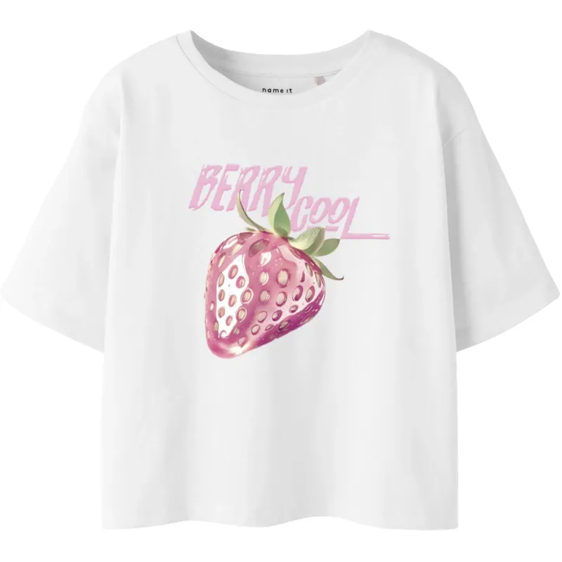 Name It Bright White Nkffarinaz Ss Nreg Kort Topp Box Kampanjpris